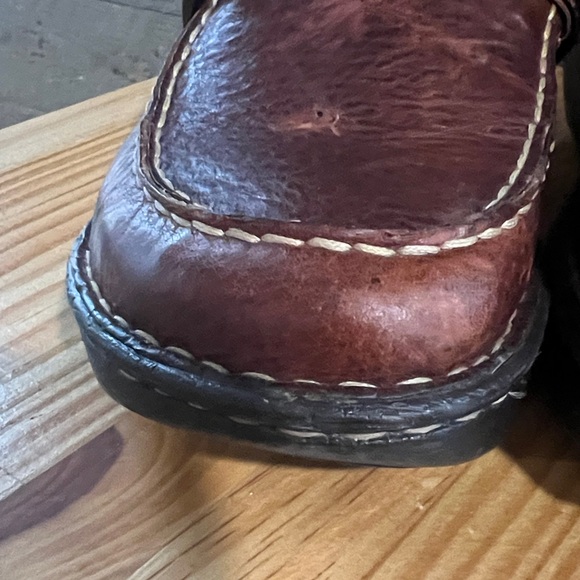 Børn Brown Leather Slide Clogs Size 8 - Picture 7 of 15